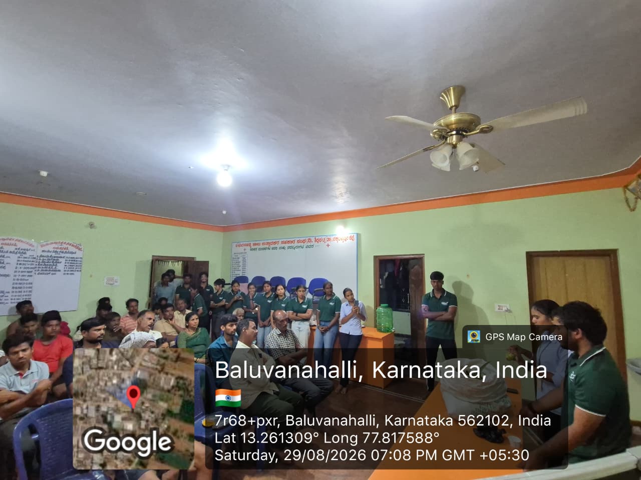 Night Meeting conducted by RAWEP students on preparation of Silage and conservation of fodders at Baluvanahalli, Shidlaghatta